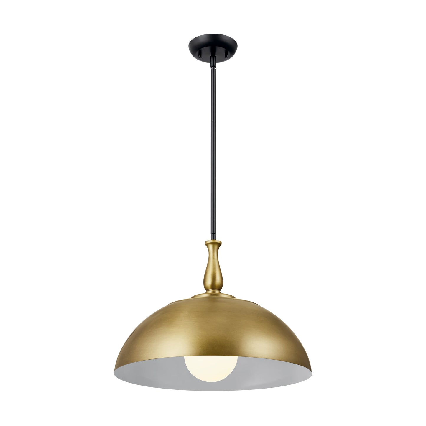Kichler Fira 1 -Light Natural Brass Farmhouse Dome Medium Hanging Pendant light 5265520