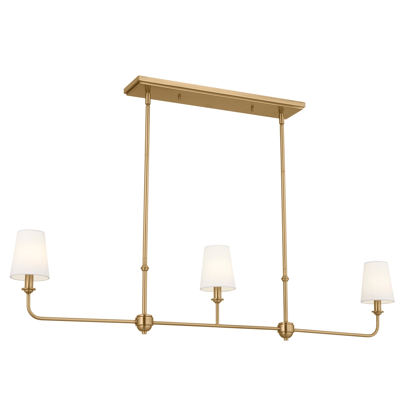Kichler Pallas 3 -Light Polished Brass Traditional For Use in Bedrooms, Dining Rooms, Foyers, Kitchens, Living Rooms Chandelier