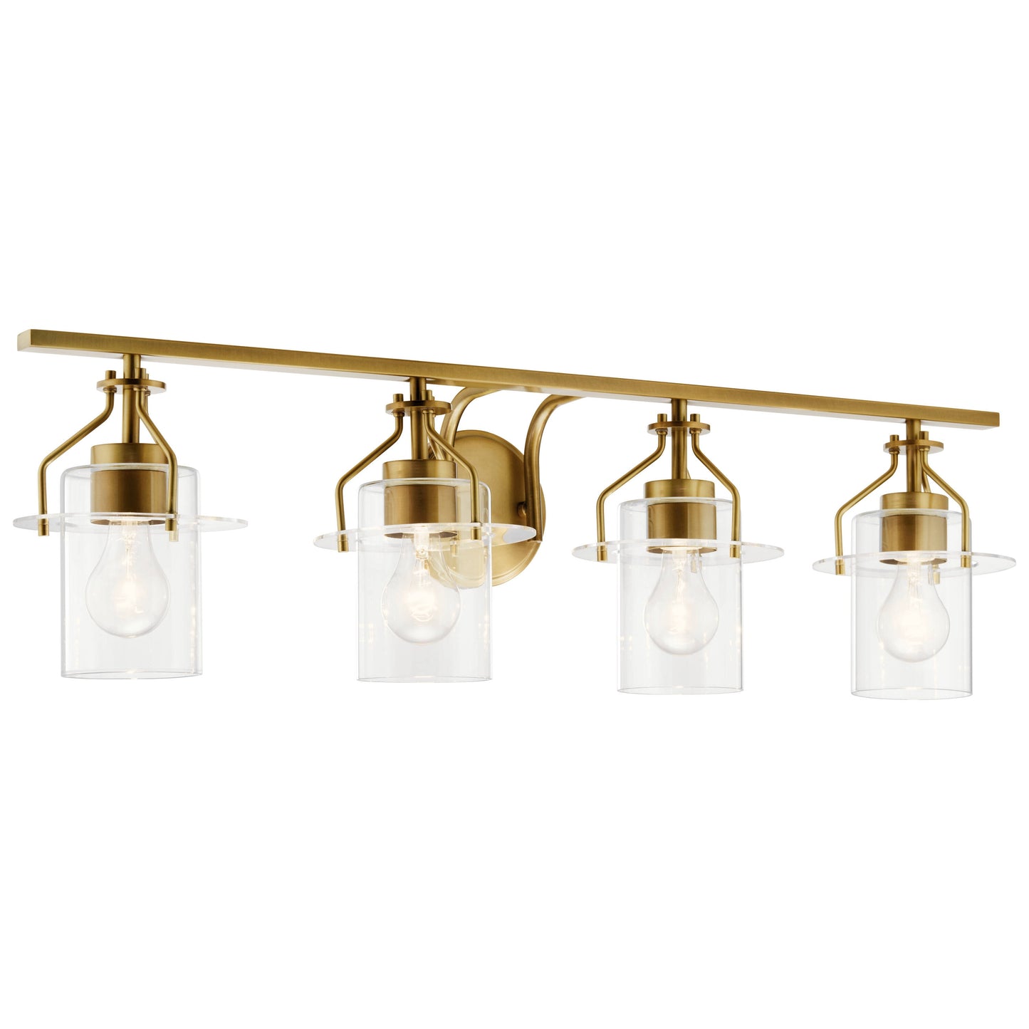 Kichler Everett 34.25-in 4 -Light Gold Industrial Vanity light