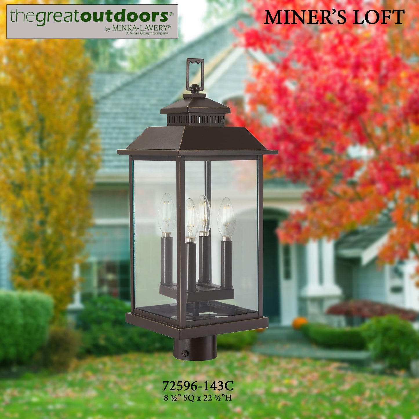 Minka Lavery Miner's Loft 22.5-Inches Oil Rubbed Bronze with Gold Highlights Traditional Outdoor Light post lantern 1664813