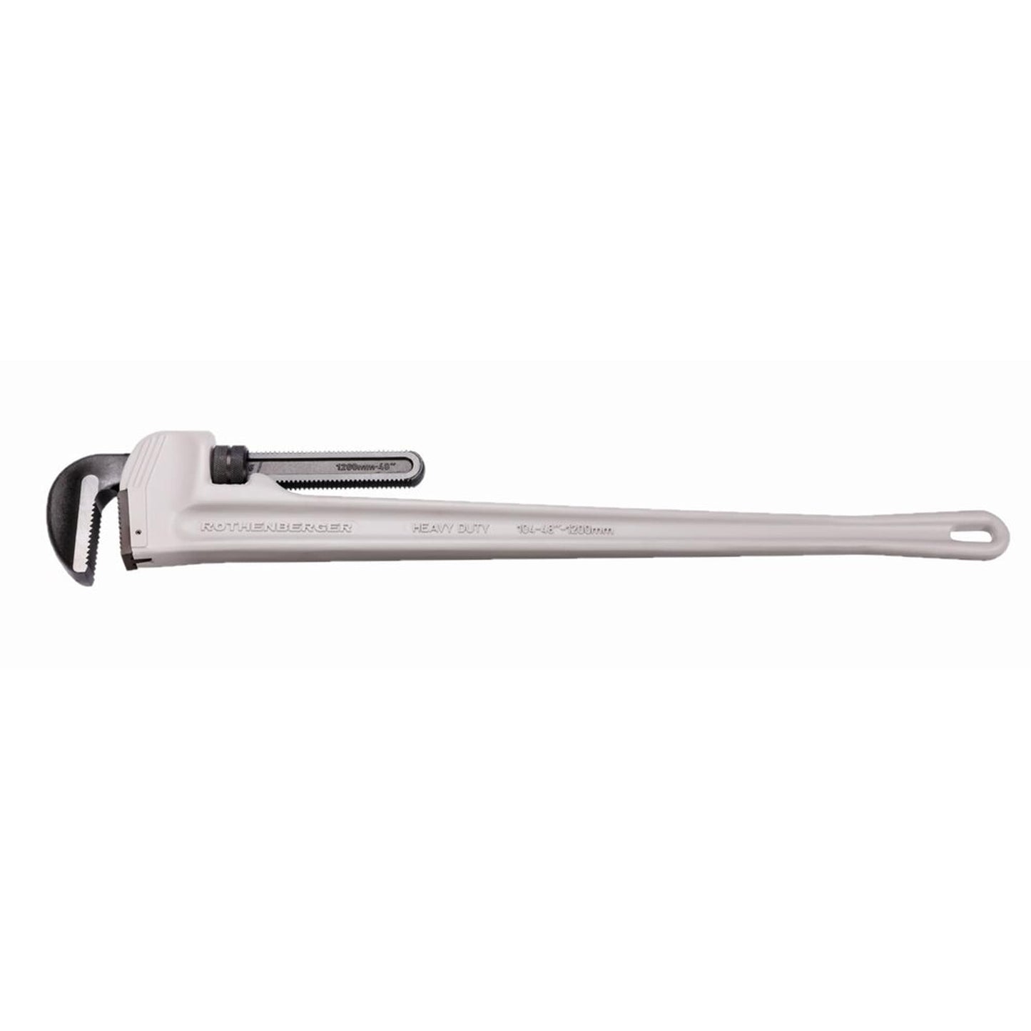 Rothenberger 48-in Aluminum Pipe Wrench, Adjustable, 0.5-6-in Pipe Diameter, Lightweight, Durable, Silver Finish 70164
