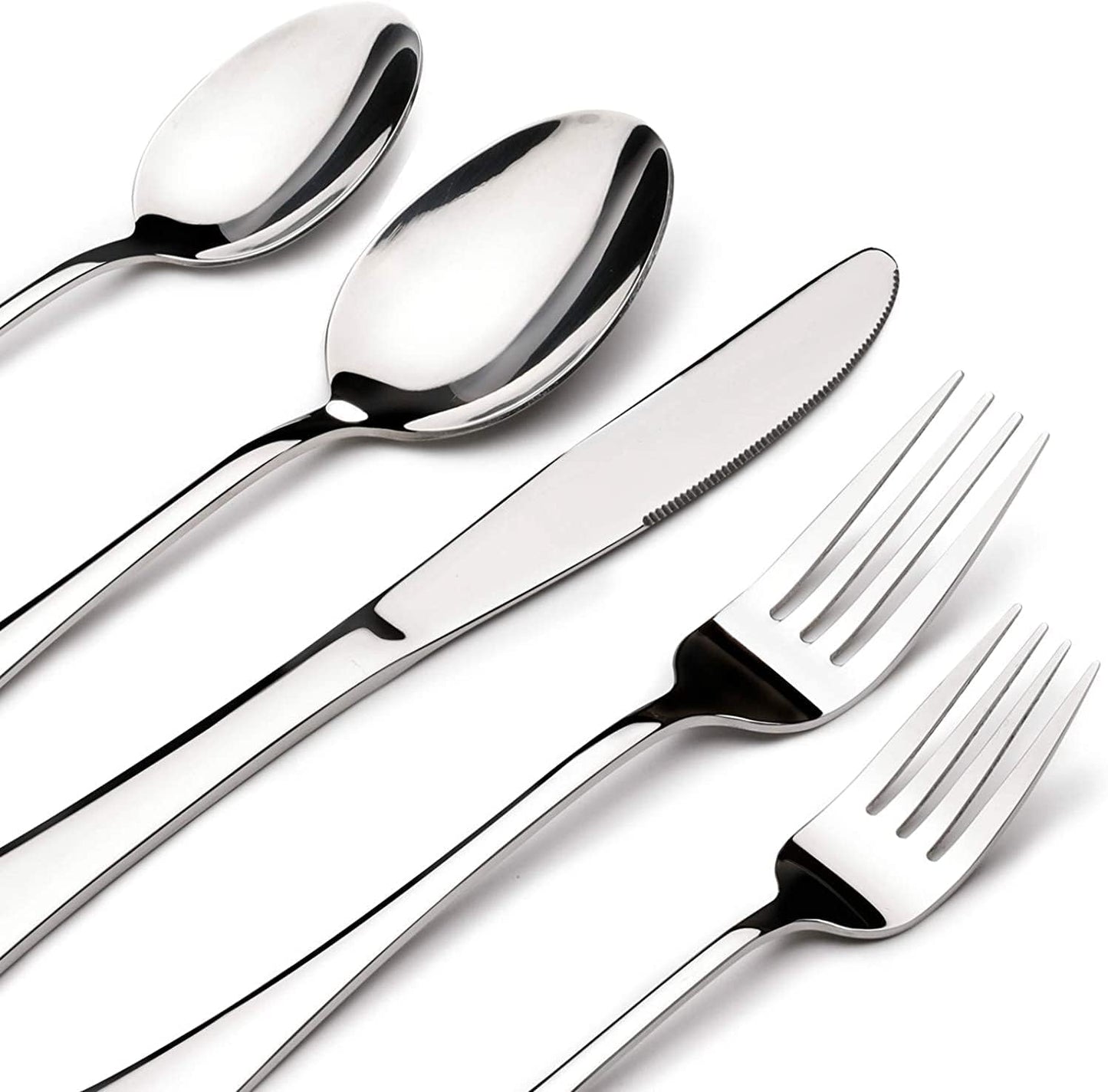 60 Piece Silverware Set for 12, Heavy Duty Stainless Steel Flatware Utensils Cutlery Set Including Steak Knife Fork and Spoon, Dishwasher Safe,Gift Package for Wedding Housewarming