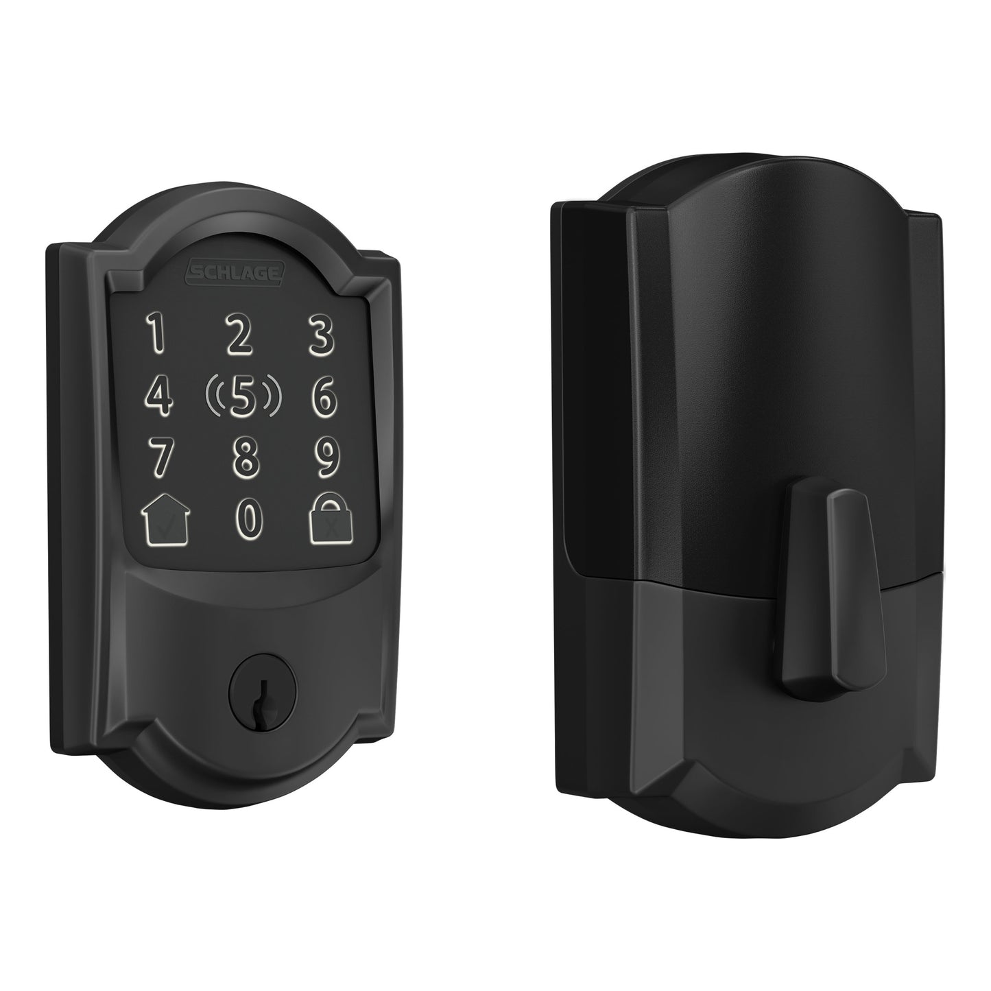 Schlage Encode Plus Camelot Matte Black Smart Lock Electronic Deadbolt with Wifi Bluetooth Touchscreen Keypad BE499WB CAM 622