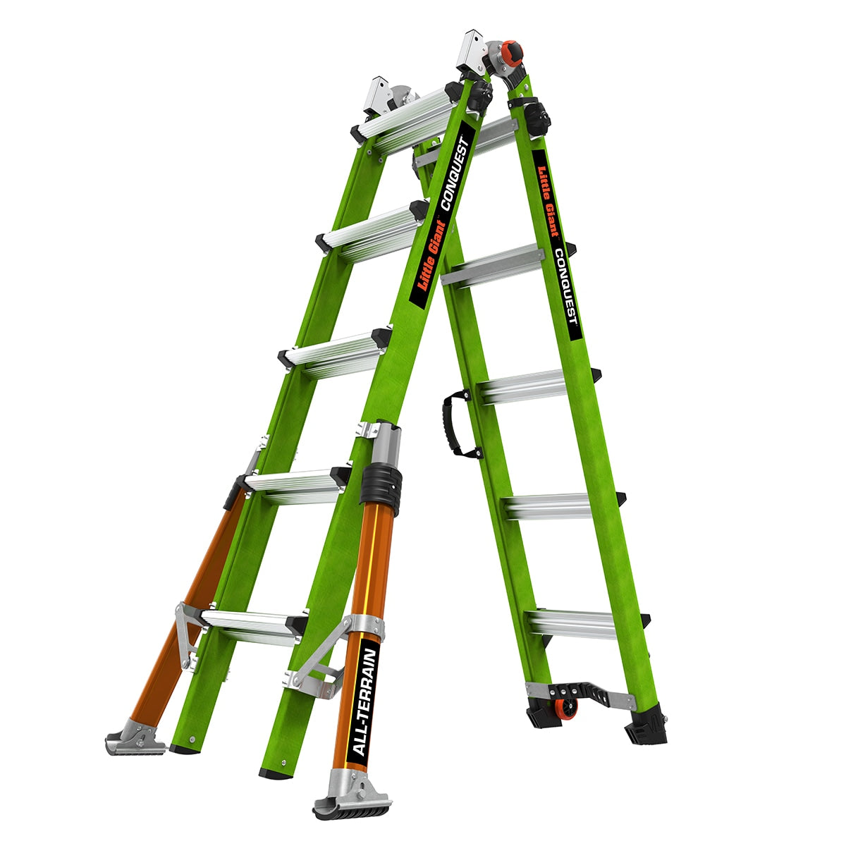 Little Giant Ladders Conquest All-Terrain 22-ft Reach Type 1a- 300-lb Load Capacity Telescoping Multi-Position Ladder 17102-001