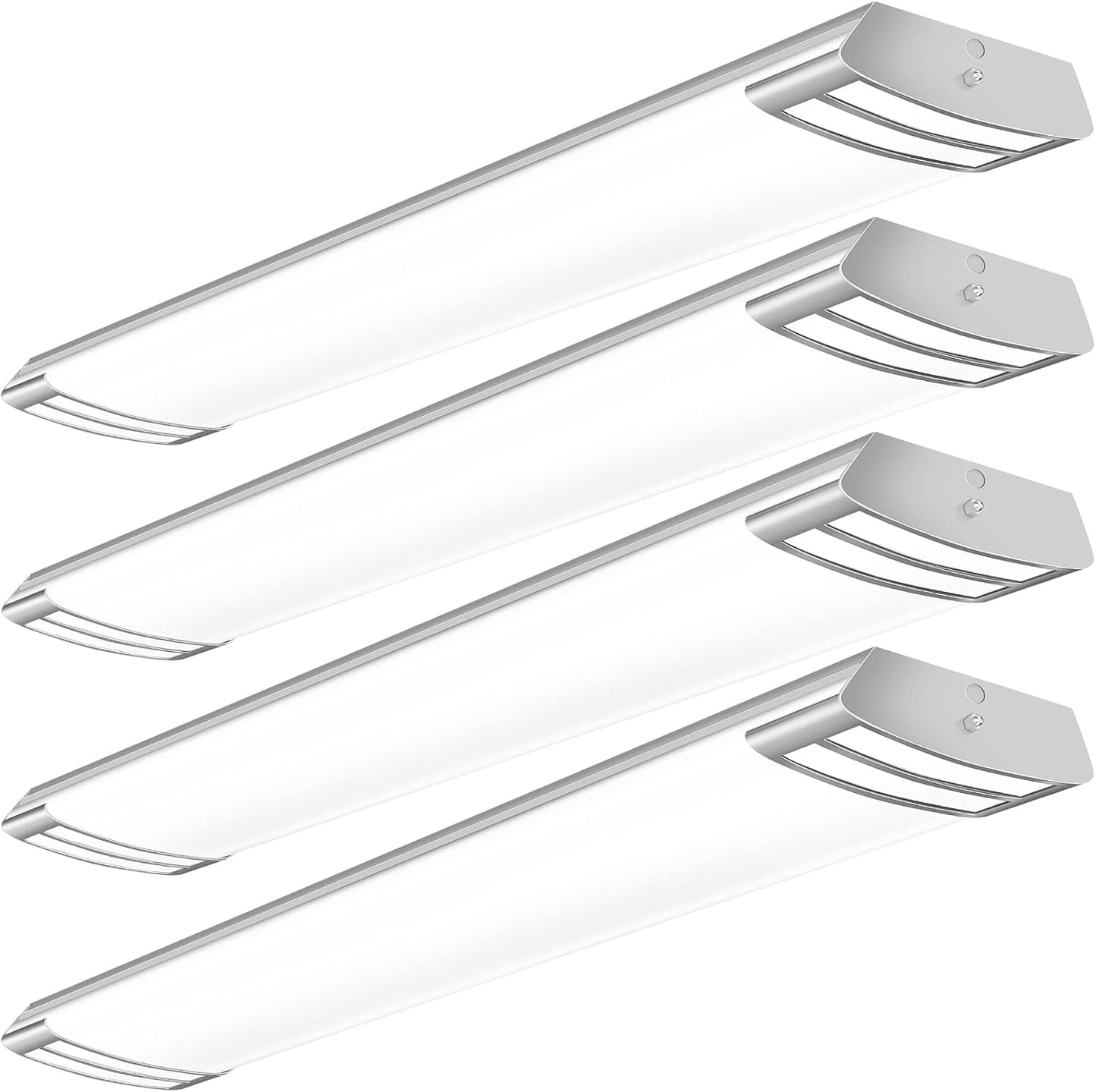 ANTLUX 4FT LED Flush Mount Puff Lights, 40W 4500LM Linear Light, 4000K Neutral White, 4 Foot Integrated LED Wraparound Ceiling Lighting Fixtures for Kitchen Laundry, Fluorescent Replacement, 4 Pack