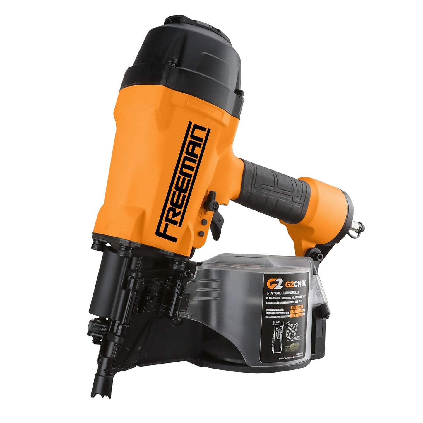FREEMAN All-New 2nd Generation 15 Degree Coil 3.5-in 15-Degree Pneumatic Framing Nailer G2CN90