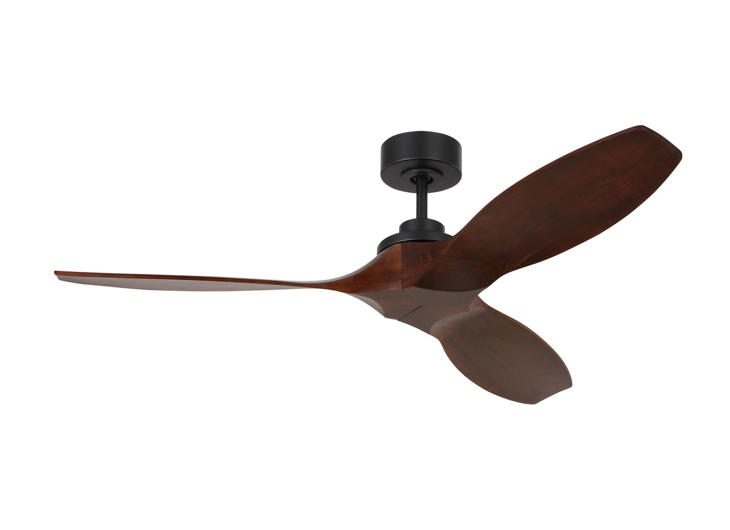 Generation Lighting Collins 52 Smart 52-in Midnight Black with Dark Walnut Blades Indoor/Outdoor Smart Ceiling Fan and Remote (3-Blade) 3CLNSM52MBK