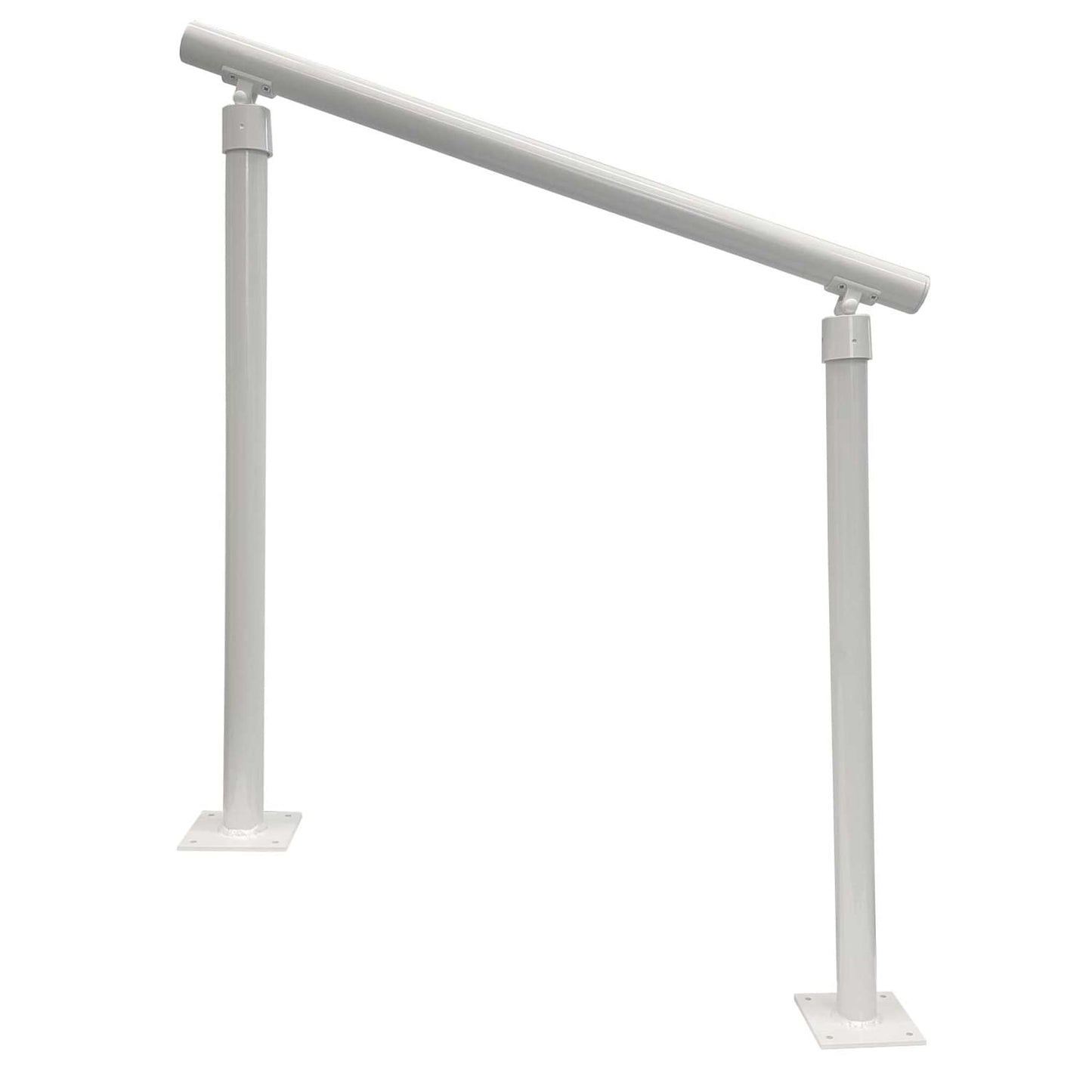 Wolf Handrail 48-in x 48-in White Painted Aluminum Interior/Exterior Handrail with posts