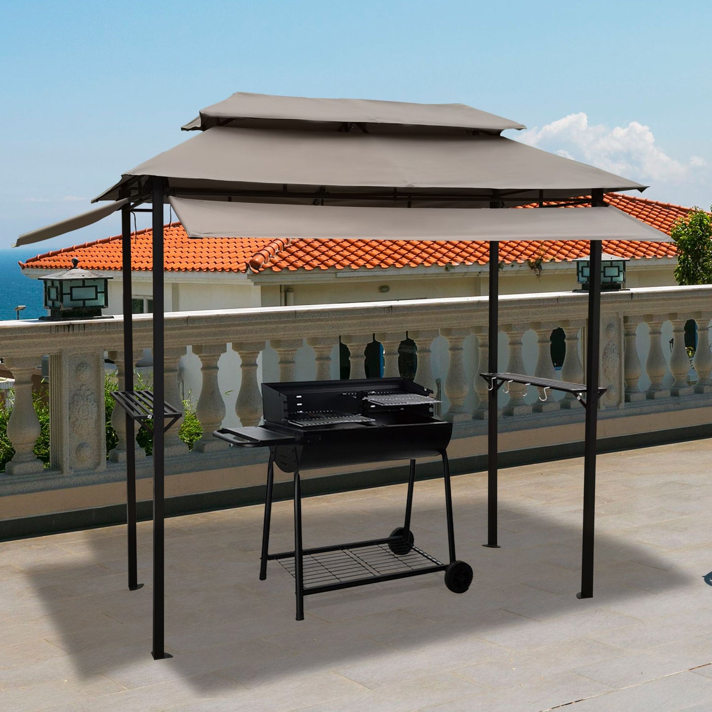 Yiekholo 9.35-ft x 5.41-ft Mushroom Grill Gazebo