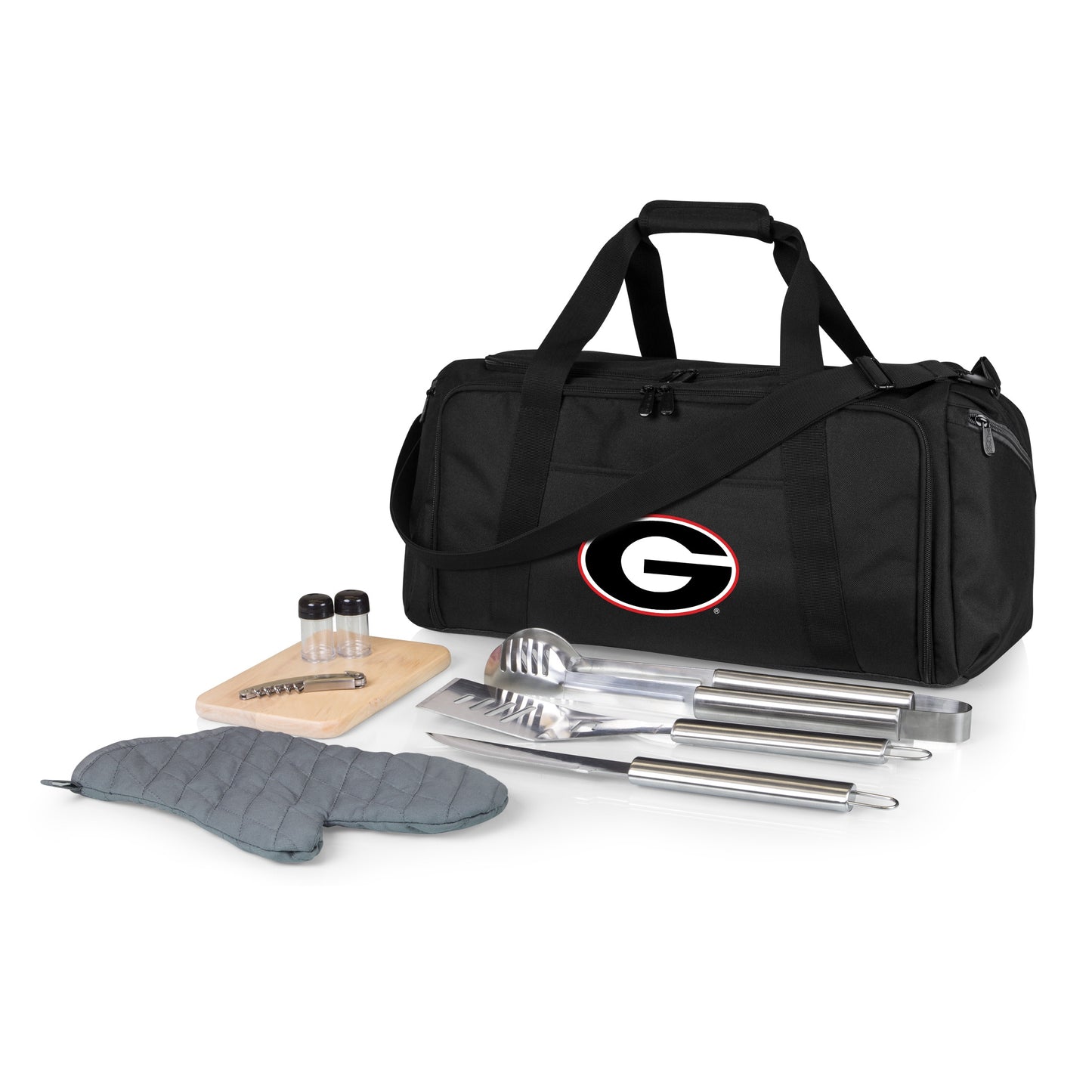 Picnic Time Stainless Steel 9-Piece Grilling Accessory Kit with Heat-Sealed Interior Liner and Multiple Storage Pockets 757-06-175-184-0