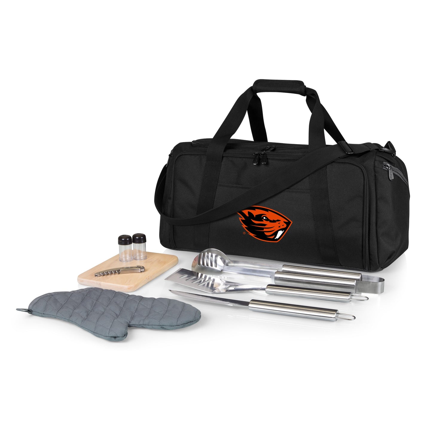 Picnic Time Stainless Steel 9-Piece Grilling Accessory Kit with Heat-Sealed Interior Liner and Multiple Storage Pockets 757-06-175-484-0