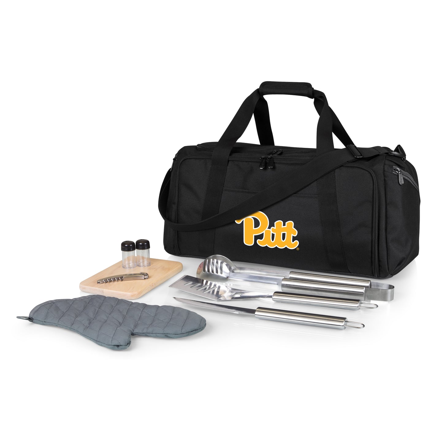 Picnic Time Stainless Steel 9-Piece Grilling Accessory Kit with Heat-Sealed Interior Liner and Multiple Storage Pockets 757-06-175-504-0