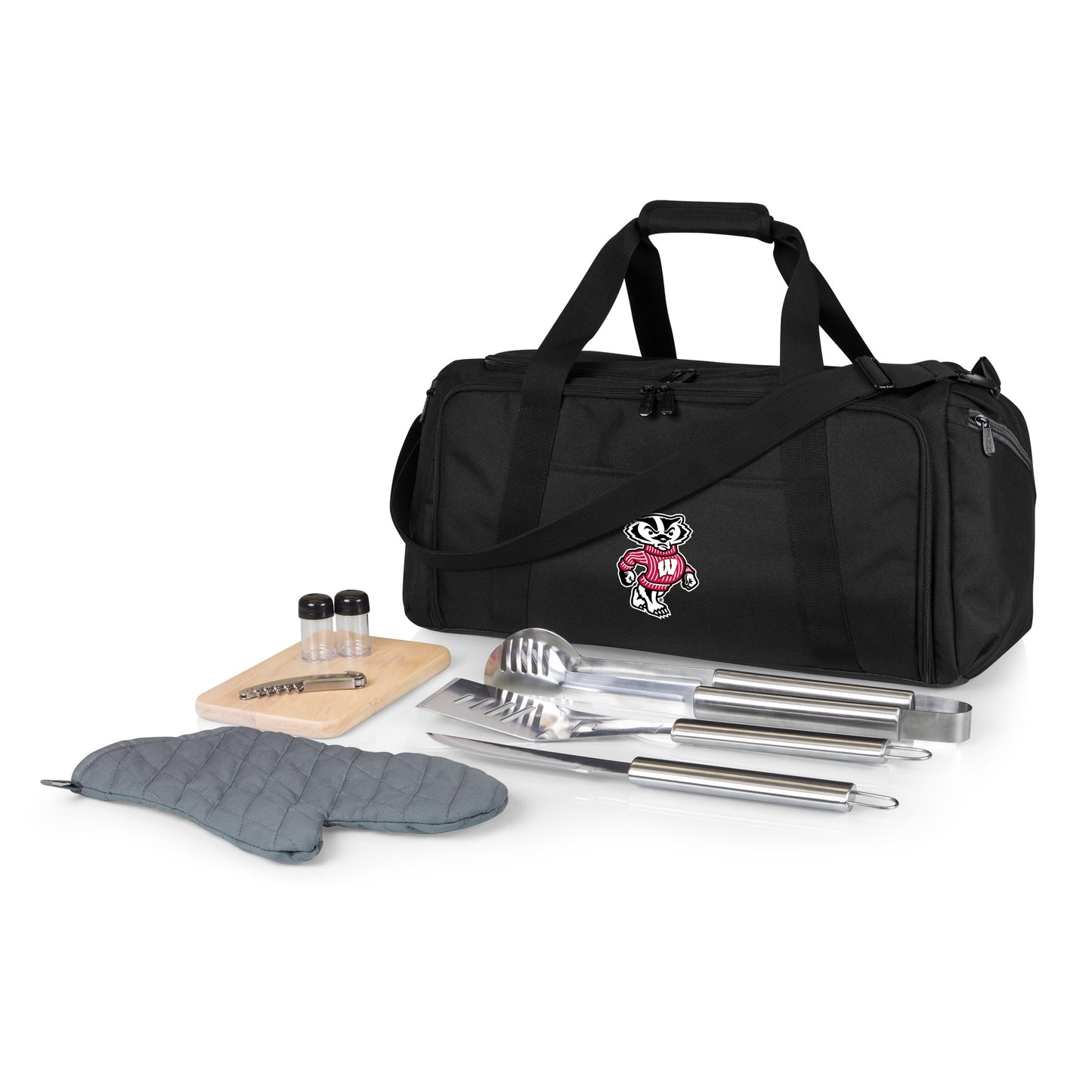 Picnic Time Stainless Steel 9-Piece Grilling Accessory Kit with Heat-Sealed Interior Liner and Multiple Storage Pockets 757-06-175-644-0