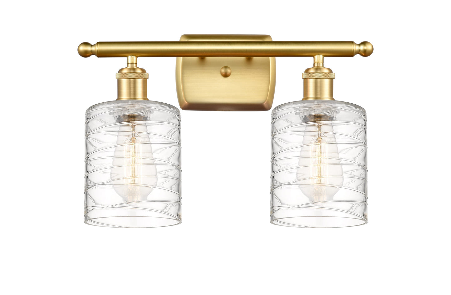 Innovations Lighting Cobbleskill 16-in 2 -Light Satin Gold Industrial Vanity light