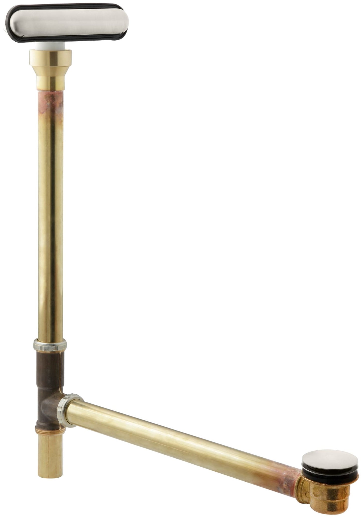 KOHLER Vibrant Polished Nickel Clearflo Vibrant Polished Nickel Foot Lock Drain with Brass Pipe