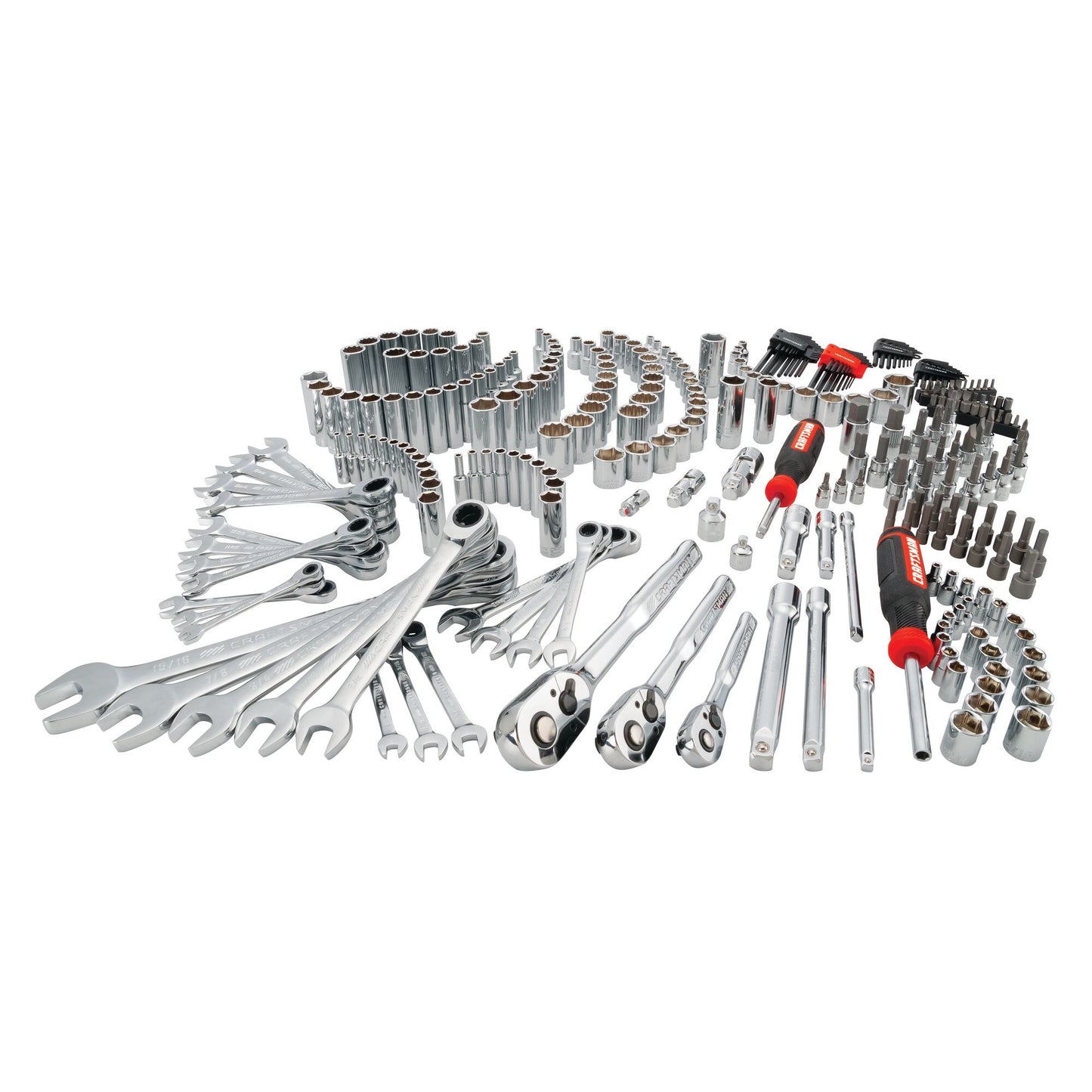 CRAFTSMAN 298-Piece Standard (SAE) and Metric Combination Polished Chrome Mechanics Tool Set CMMT12039