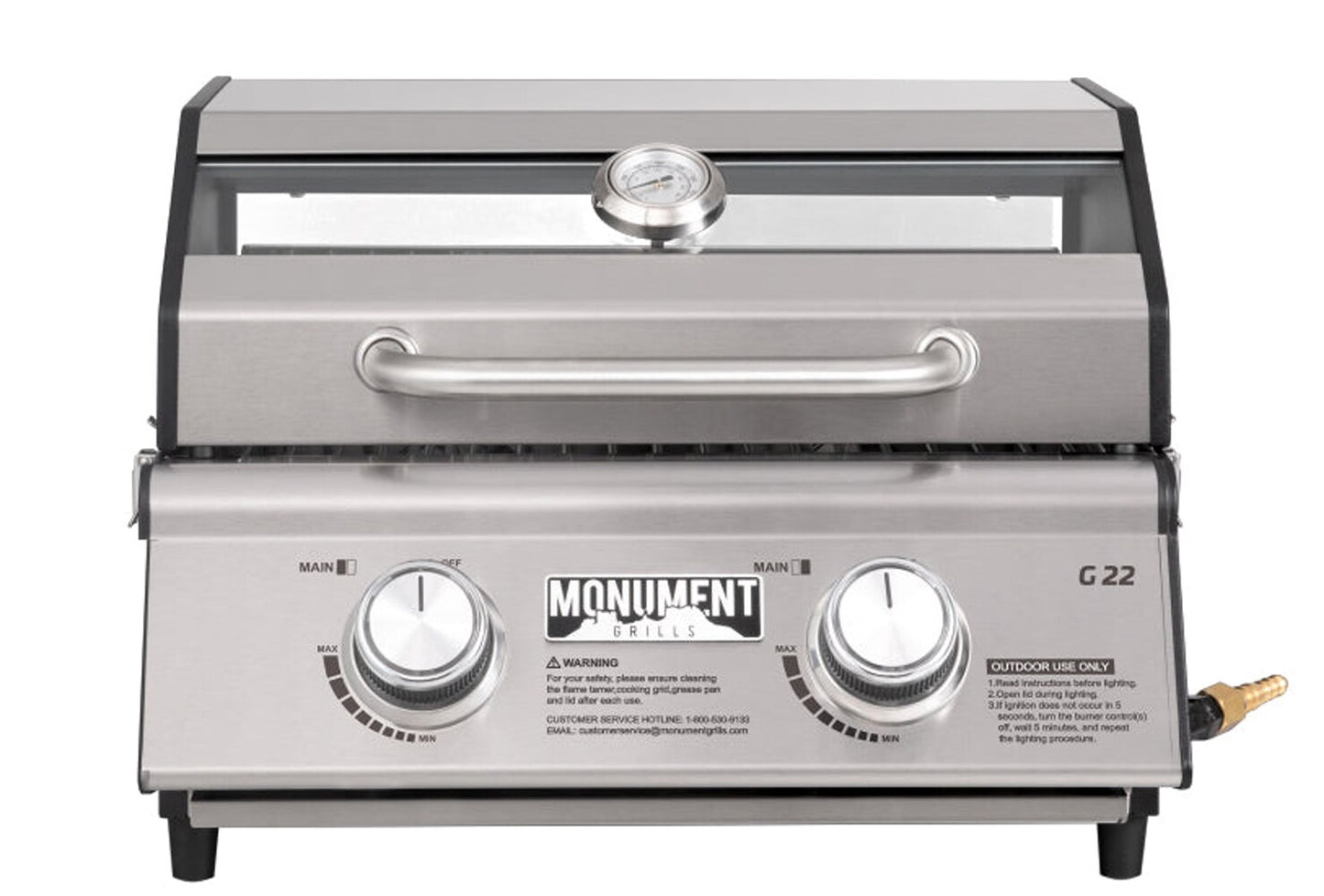 Monument Clearview 200-Sq in Stainless Steel Portable Liquid Propane Grill G22