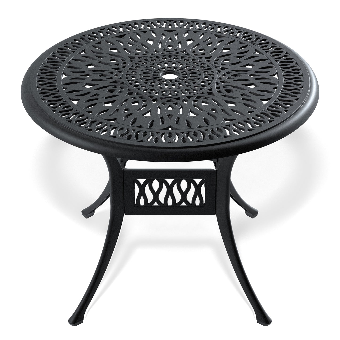 Bayfeve Round Patio Dining Table Round Dining Table 35.43-in W x 35.43-in L with Umbrella Hole