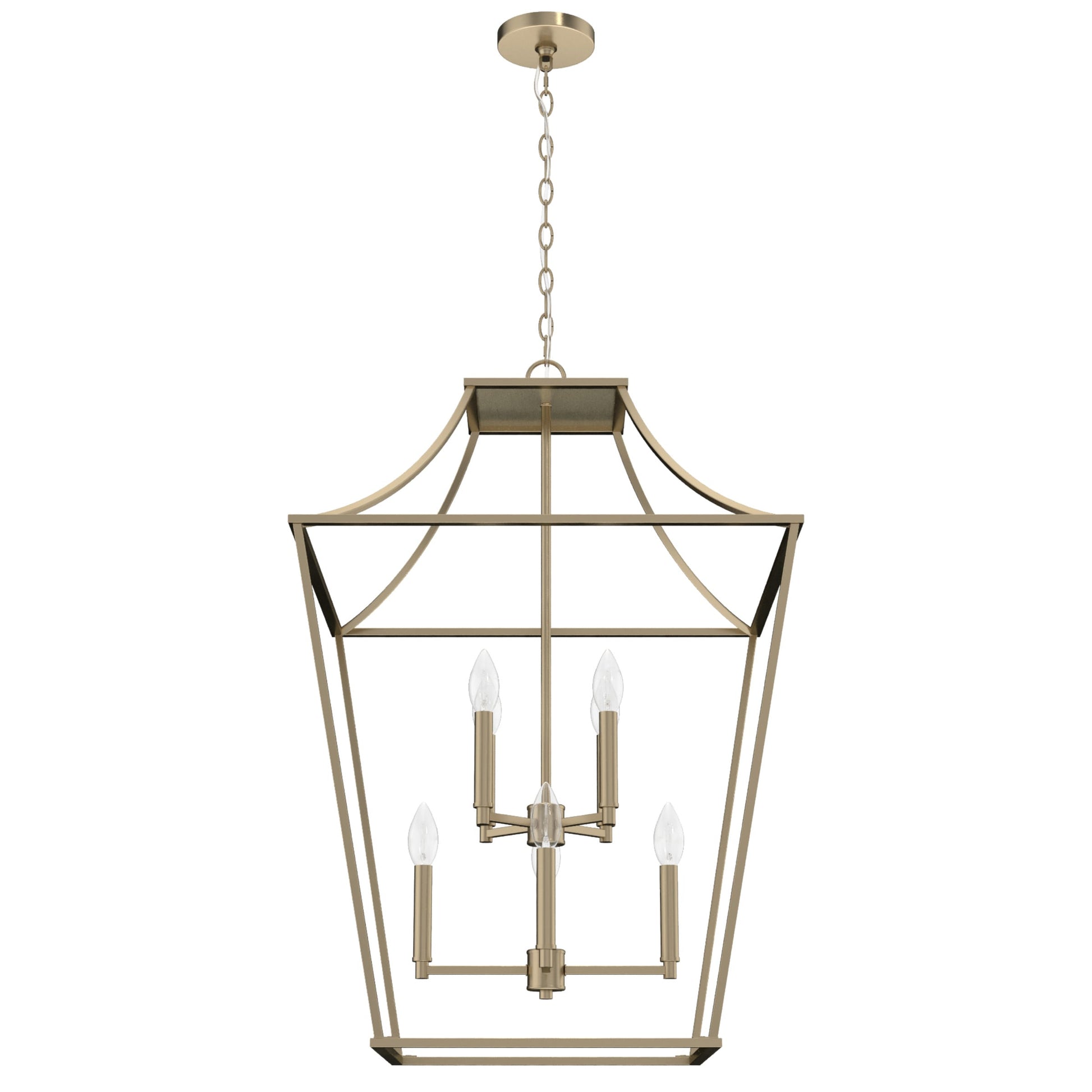 Hunter Laurel Ridge 8 -Light Alturas Gold Transitional Lantern Large Hanging Kitchen island light 5193867