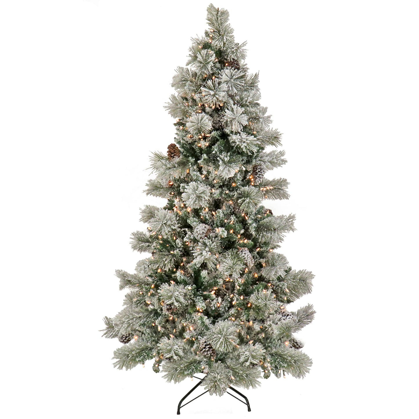 National Tree Company 7.5-ft Pine Pre-lit Slim Artificial Christmas Tree with White LED Lights