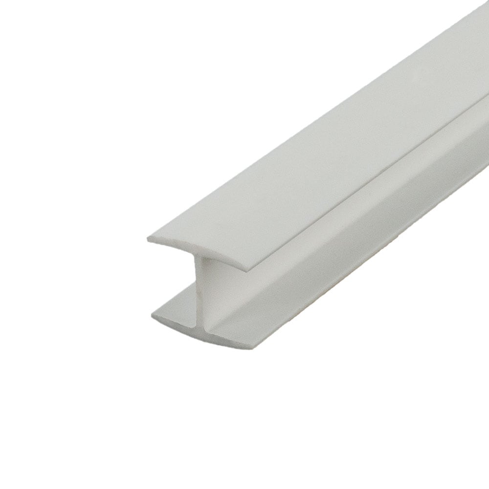 Outwater H Channel Fits Material 1/2-in Thick White Styrene Divider Moulding 8-ft Length Pro Pack (Pack of 5, 40-ft Total) 3P1.27.00987