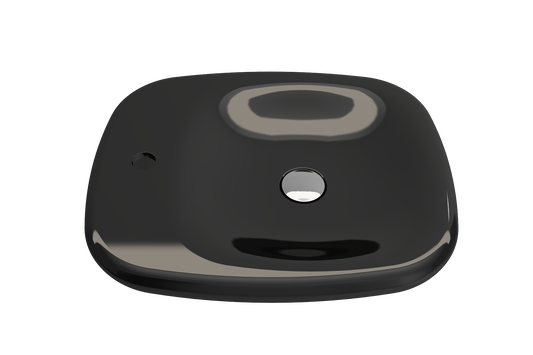 BOCCHI Fire clay Vessel Rectangular Modern Black Bathroom Sink ( 21.75-Inches x 17.75-Inches )