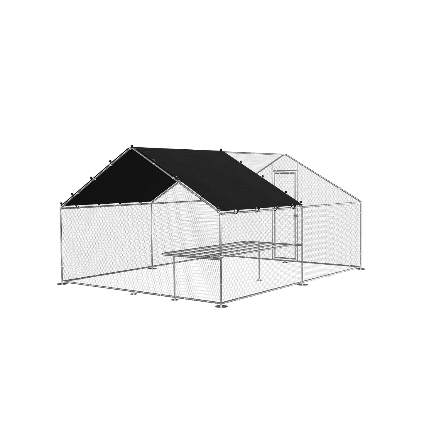 Kahomvis Silver Metal Chicken coop