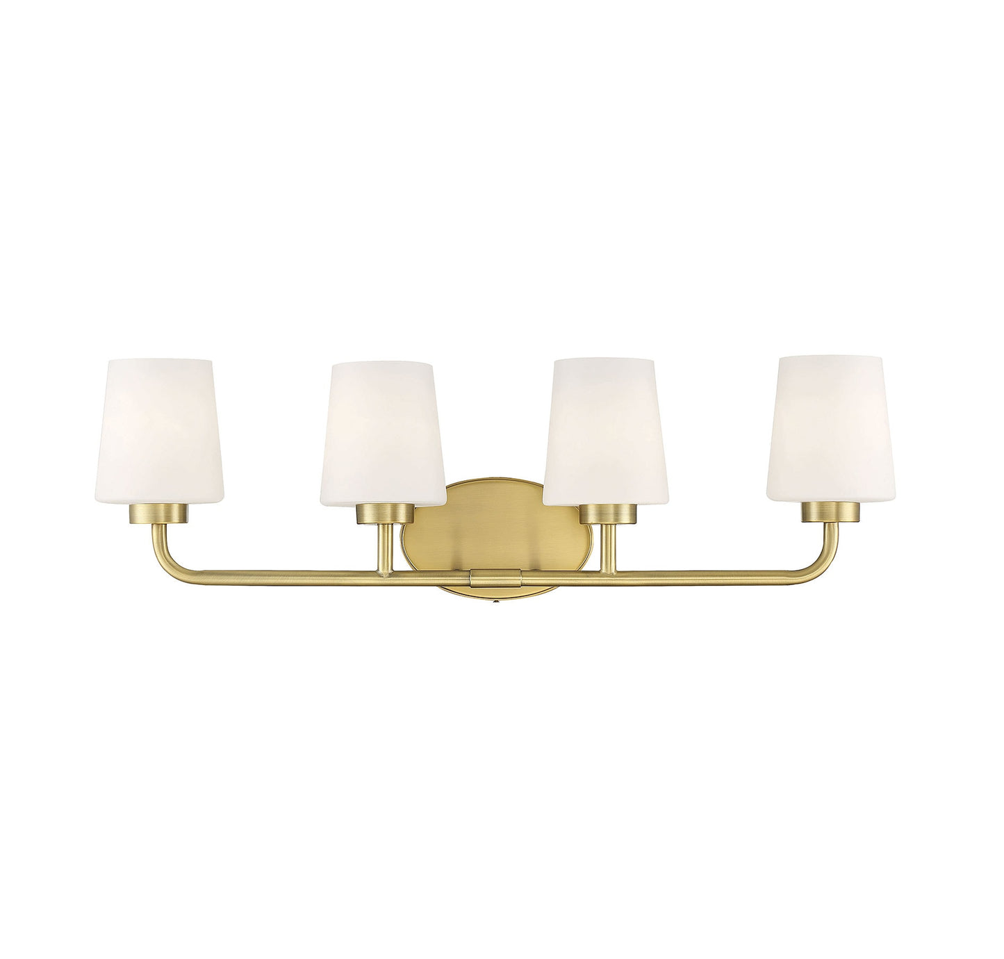 Savoy House Essentials Capra 31-in 4 -Light Brushed Brass Mid-century Vanity light