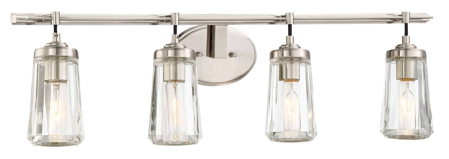 Minka Lavery Poleis 32.00-in 4 -Light Brushed Nickel Modern/contemporary Vanity light 1640761