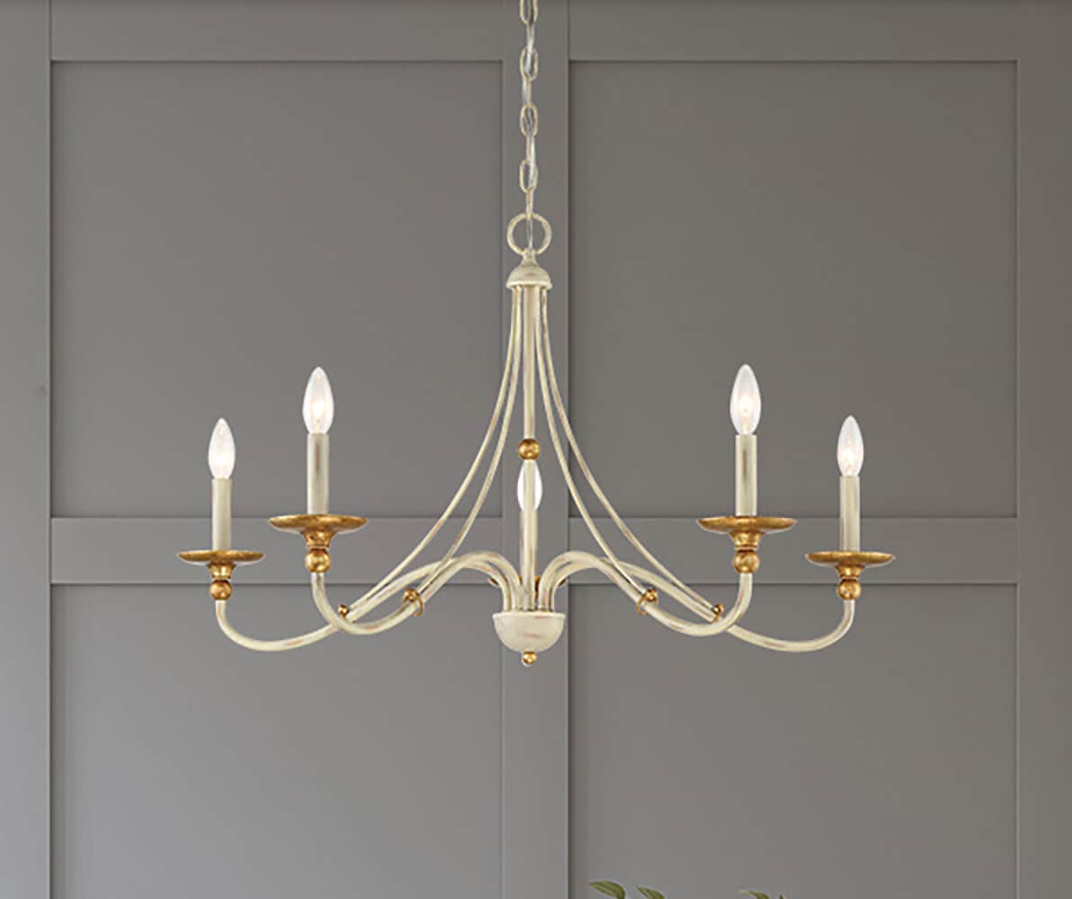 Minka Lavery Westchester County 5 -Light Multiple finishes White Traditional For Use in Bedrooms, Dining Rooms, Foyers, Living Rooms Chandelier 2676432