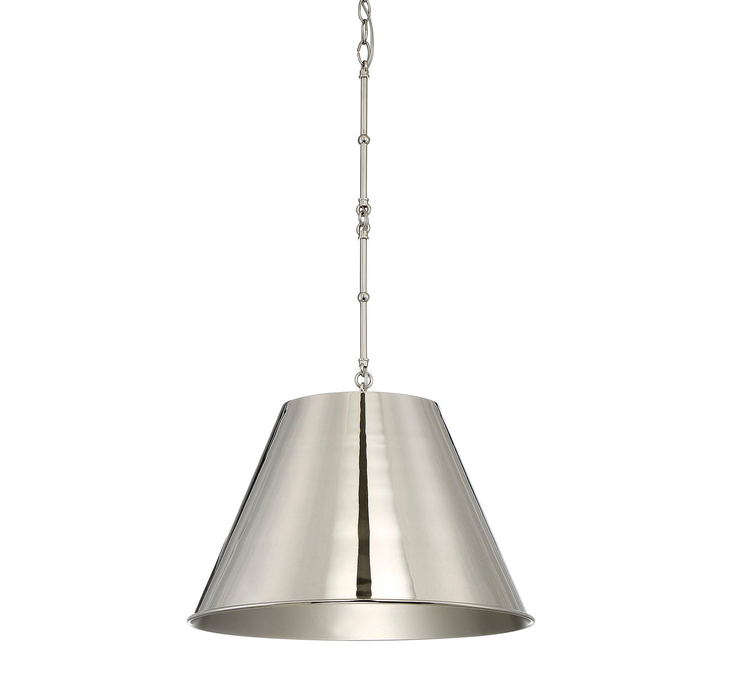 Savoy House Essentials Alden Polished Nickel Traditional Bowl Medium Hanging Pendant light