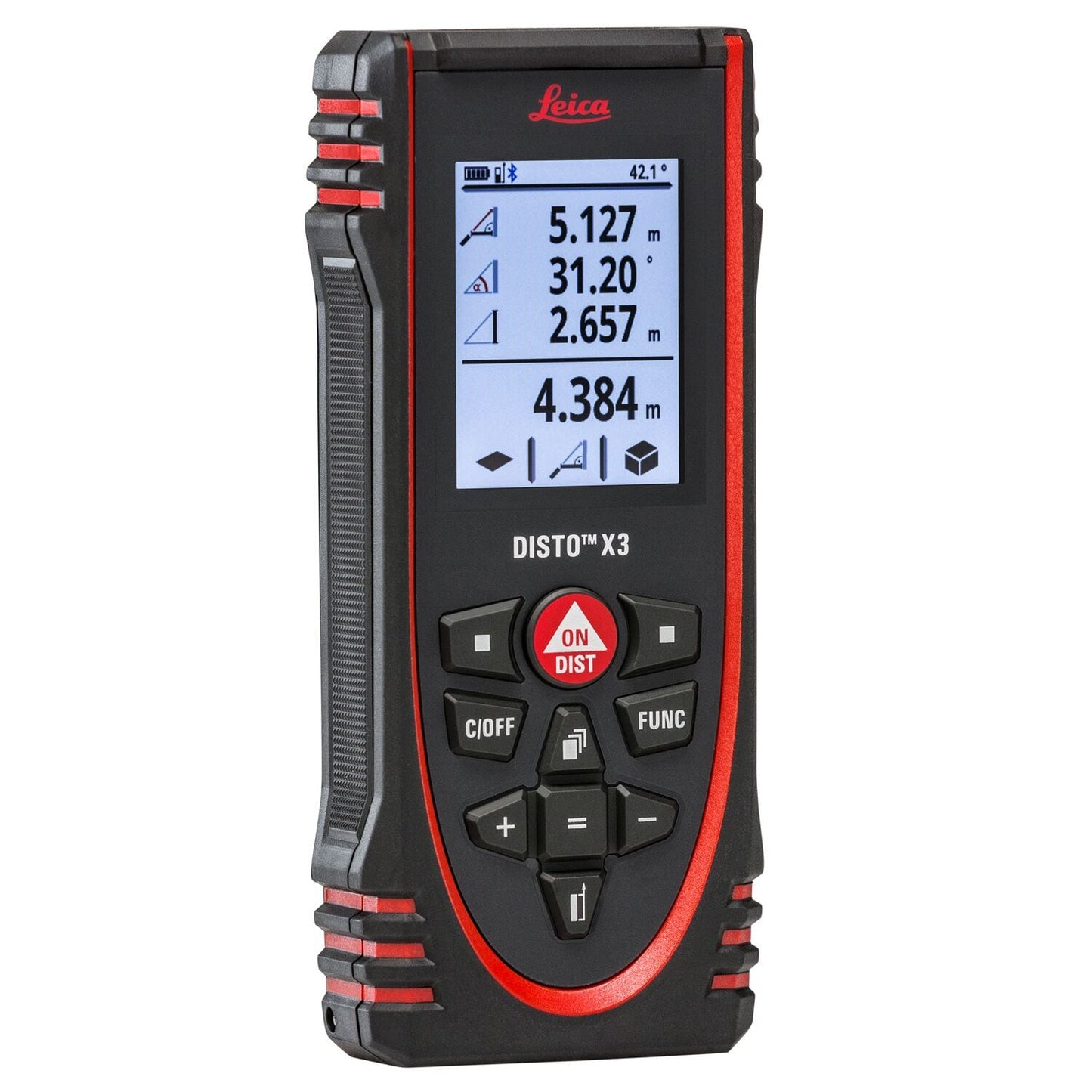 Leica Geosystems 500-ft Indoor Red Laser Distance Measurer with Backlit Display and Bluetooth Compatibility X3