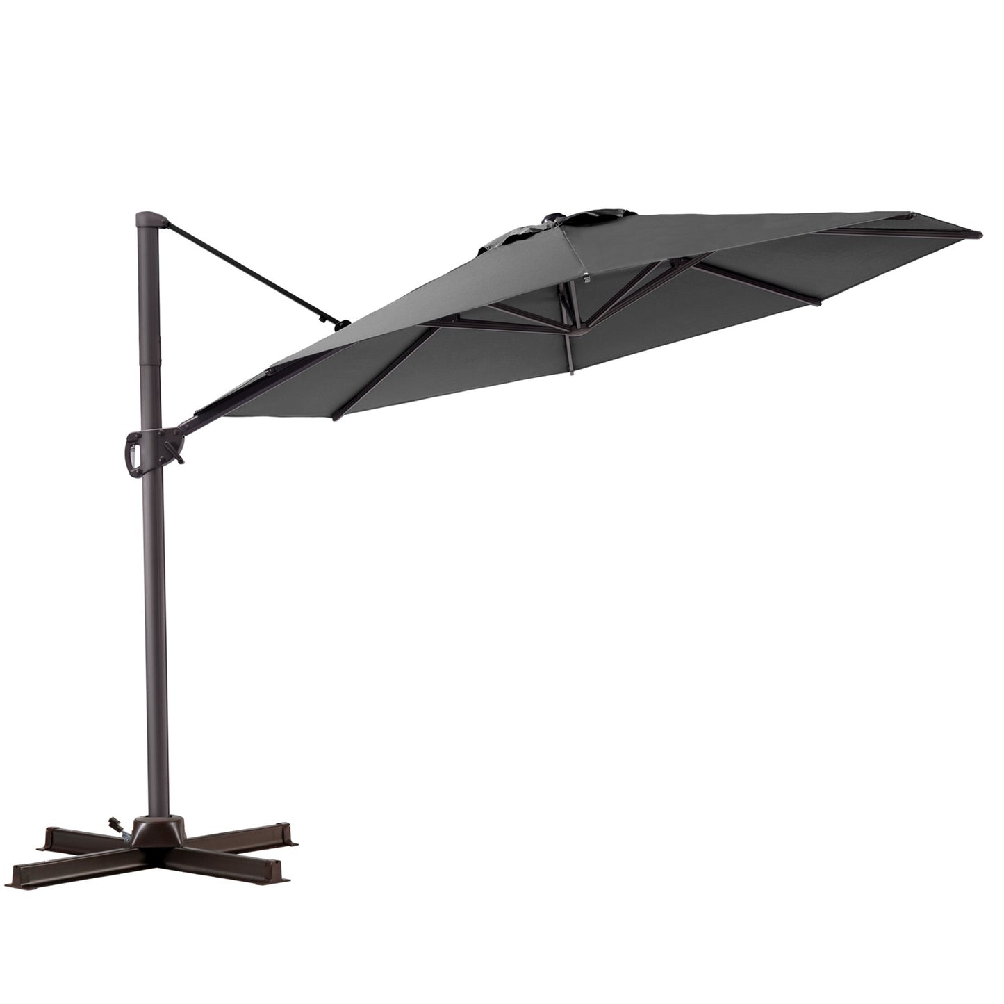 Pellebant 11-Feet Steel Gray Cantilever Patio Umbrella