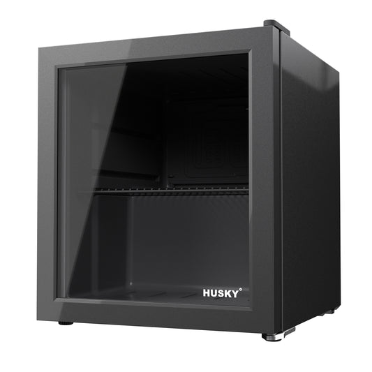 SnowLion Premium 46L Beverage Glass Door 1.6-cu ft Mini Fridge ( Black ) Garage Ready ENERGY STAR