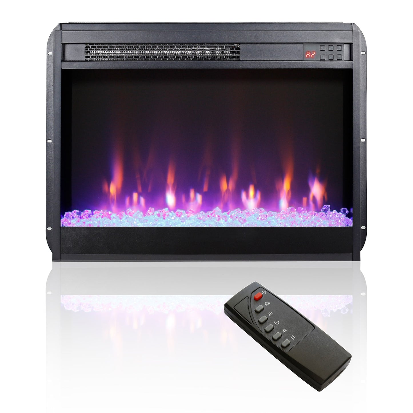 Bybafun 24-in Black Electric Fireplace Insert YC0700001