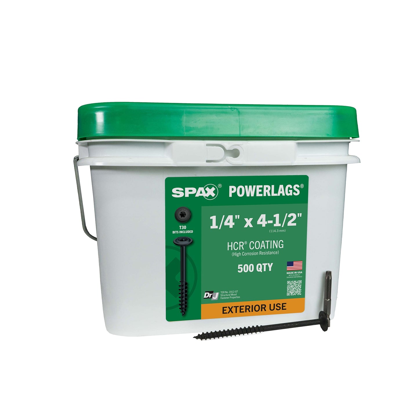 SPAX 1/4-in x 4-1/2-in Black Coated Washer-Head Exterior Structural Wood Screws (500-Pack) 3581820701550