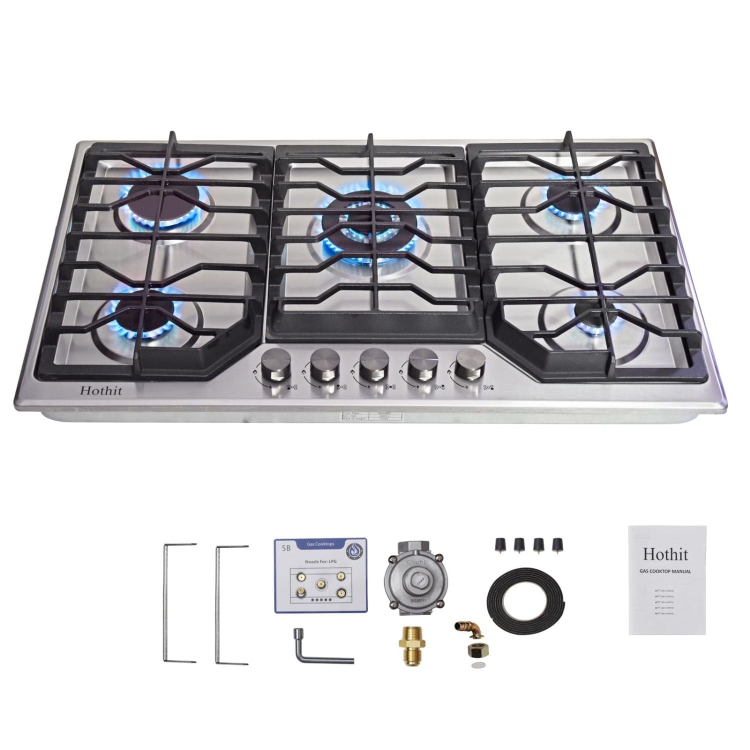 Maocao Hoom 34-in 5 burners Stainless steel Gas Cooktop