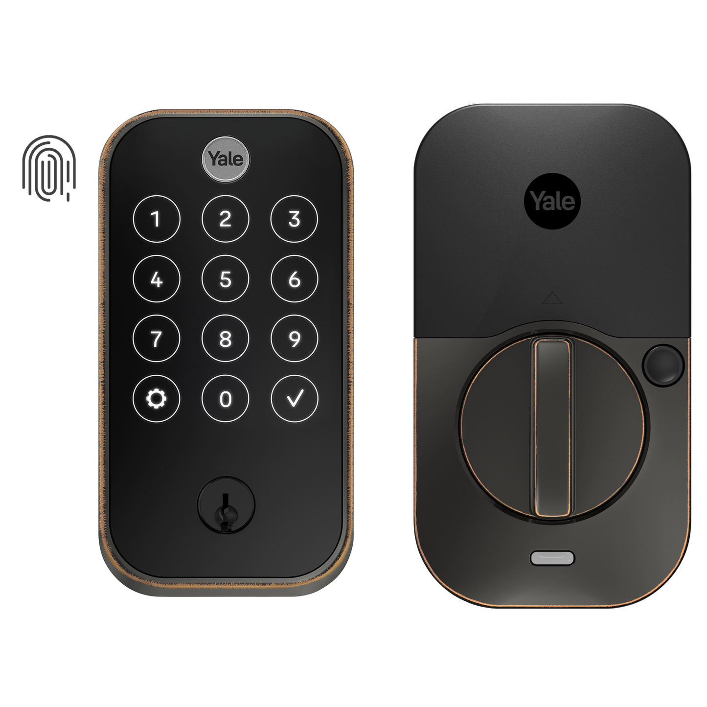 Yale Assure Lock 2 Oil Rubbed Bronze Electronic Deadbolt Bluetooth Fingerprint Touchscreen Keypad YRD420-F-BLE-0BP