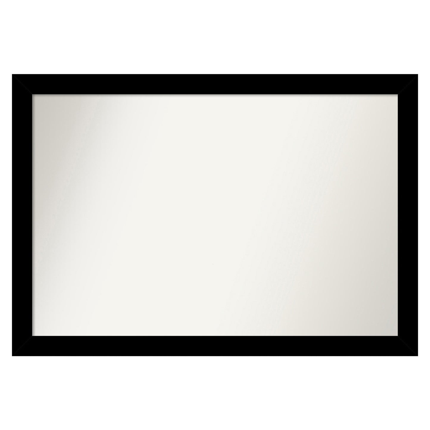 Amanti Art Basic Black Narrow Frame 39.25-Inches W x 27.25-Inches H Rectangle Salon Scoop Silver Framed Wall Mirror