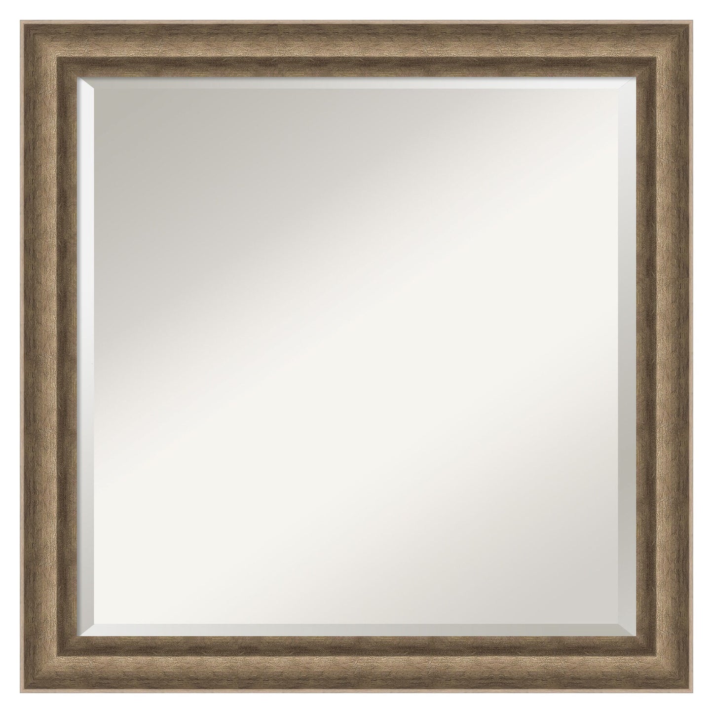 Amanti Art Angled Bronze Frame 23.25-Inches W x 23.25-Inches H Square Angled Bronze Framed Wall Mirror