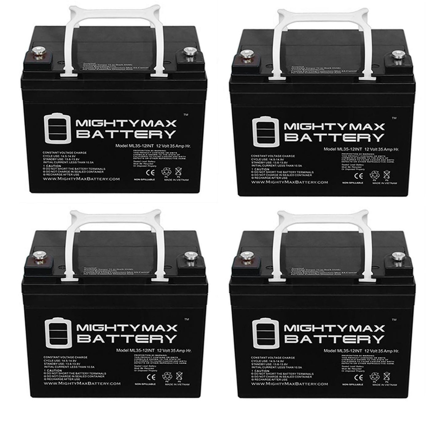 Mighty Max Battery 12V 35AH INT for EnerSys NP33-12H Rechargeable Sealed lead acid 12350 Backup power Batteries 4 -Pack