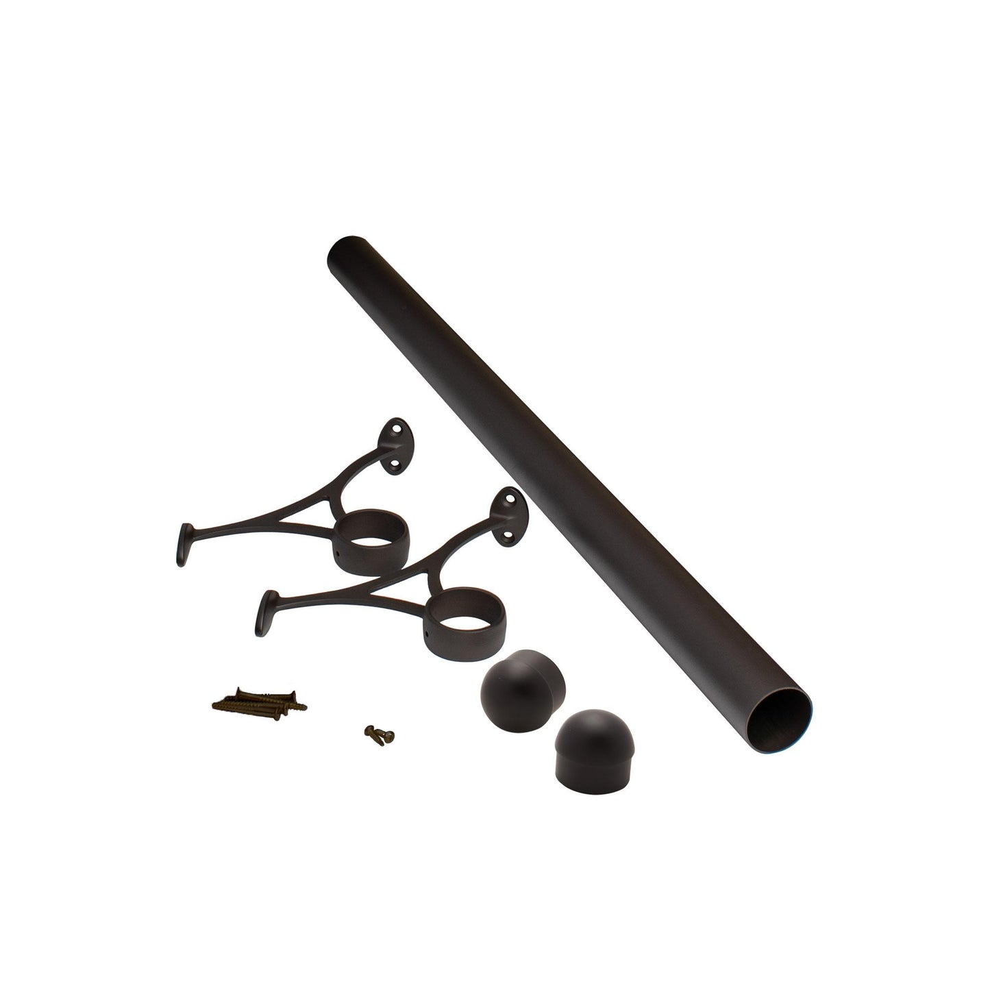 Outwater 4-ft L x 2-in Dia Oil Rubbered Bronze Metal Bar Foot Rail Kit (Installation Hardware Included) 3P1.6.00032