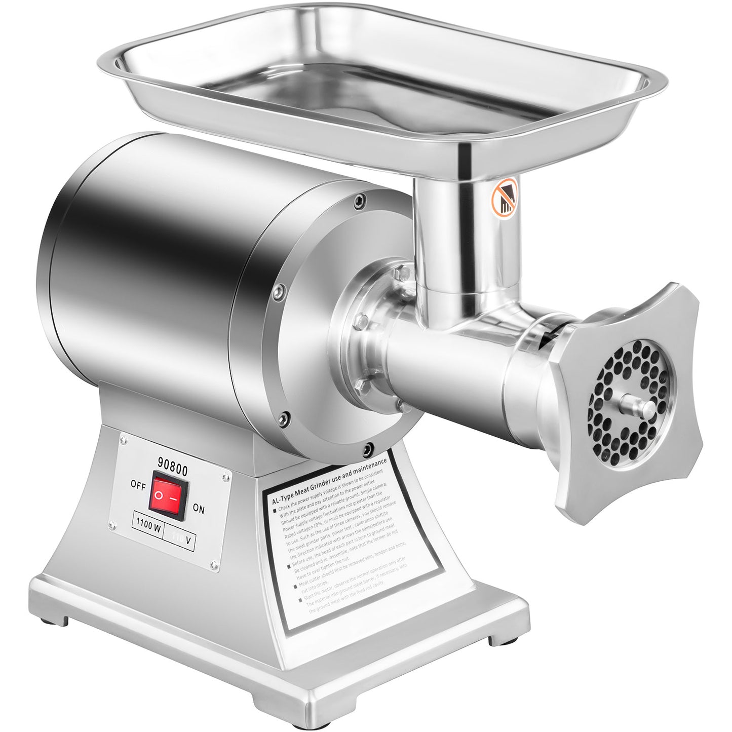 VEVOR Commercial/Residential Course Grind Stainless Steel Electric Meat Grinder (1100-Watt) 1100WJRJ90800X001V1
