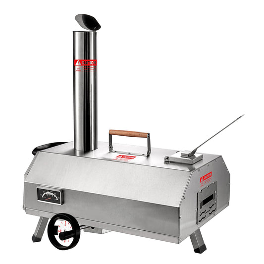 Lordear Pizza Oven BBQ Steak Semi-Auto Rotation Stainless steel Hearth Wood pellet Outdoor Pizza Oven
