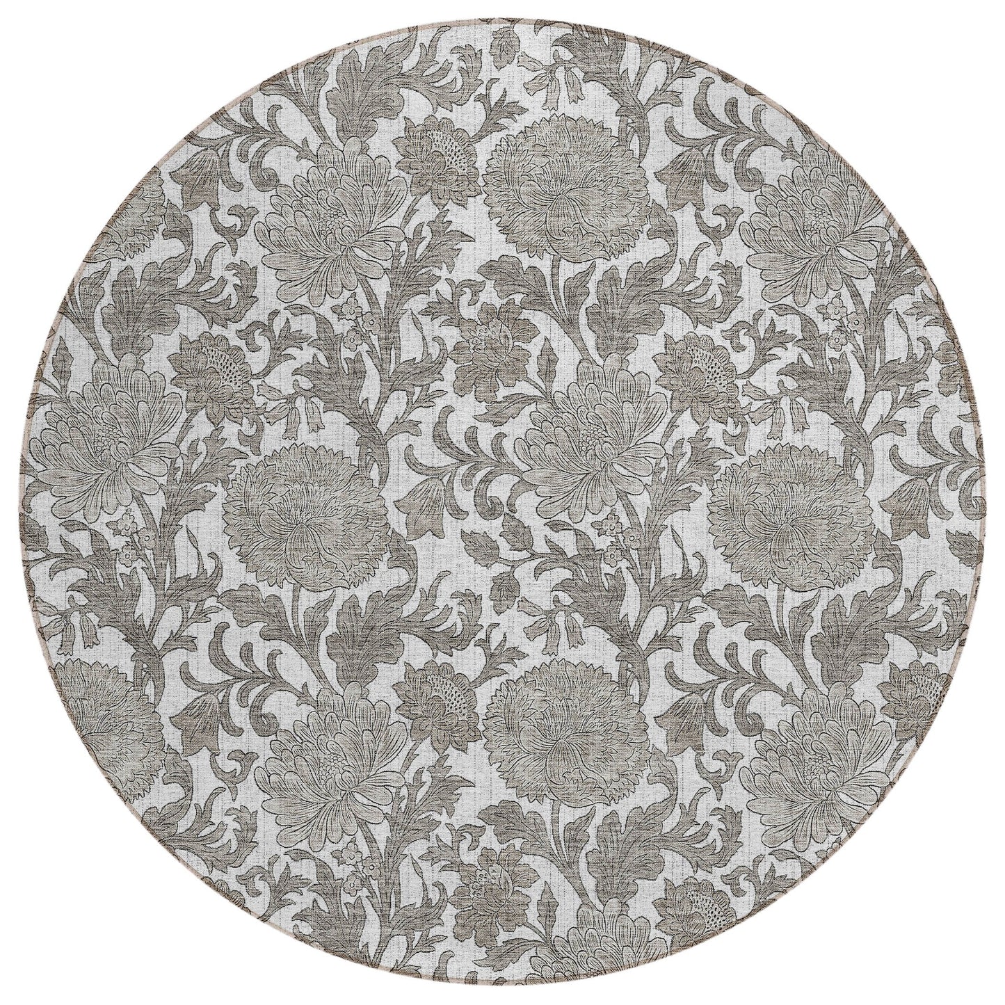 Addison Rugs Chantille ACN677IV 8 x 8 (ft) Ivory Round Indoor/Outdoor Geometric Machine washable Area rug
