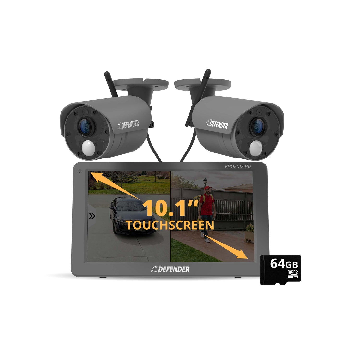 Defender PhoenixHD Indoor/Outdoor 4-Channel 2-Camera 1080P Plug BulletSd (Included) Security Camera System DPHD2C-64