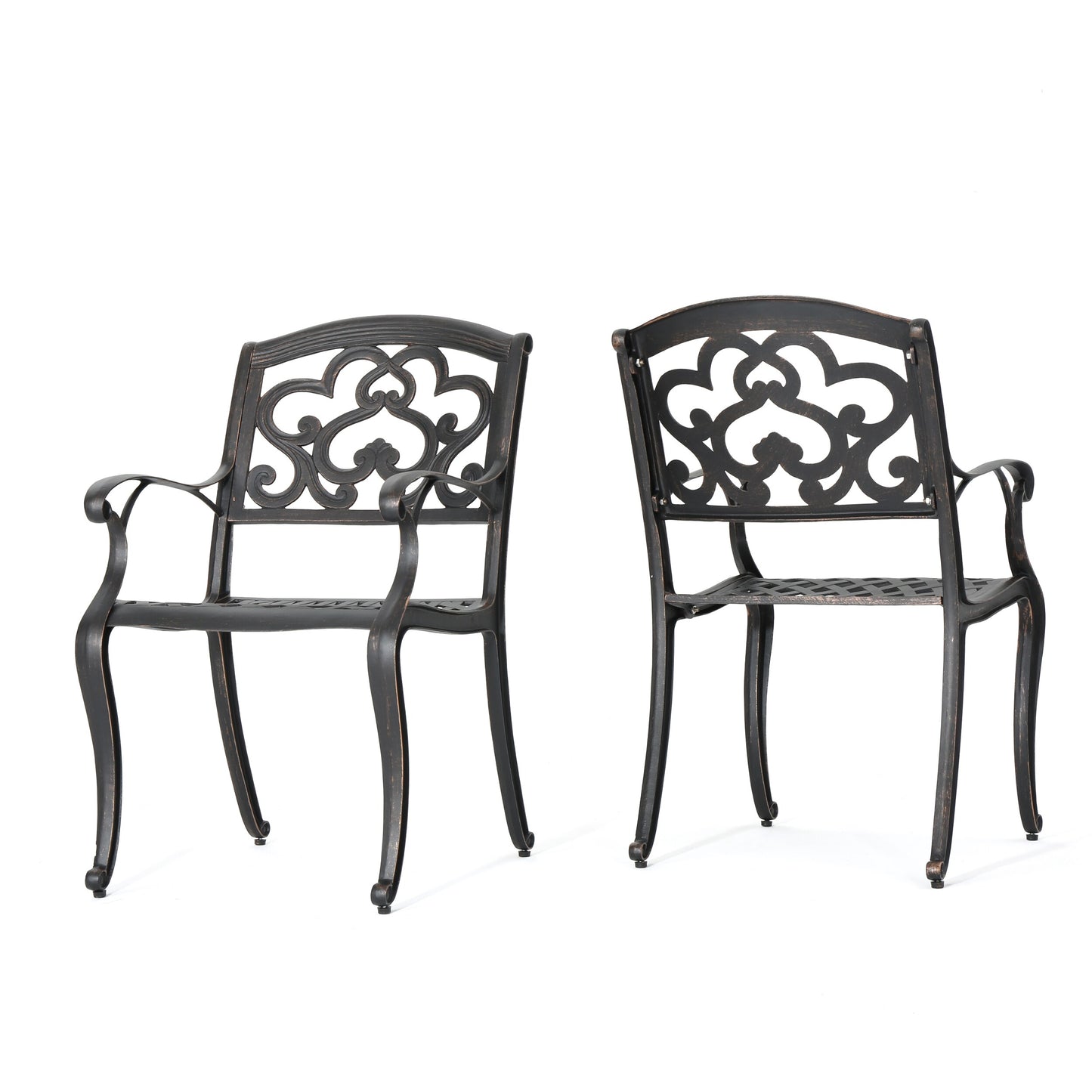 Best Selling Home Decor 2 -Piece Cast Aluminum Patio Dining Set 2 Stationary Chairs