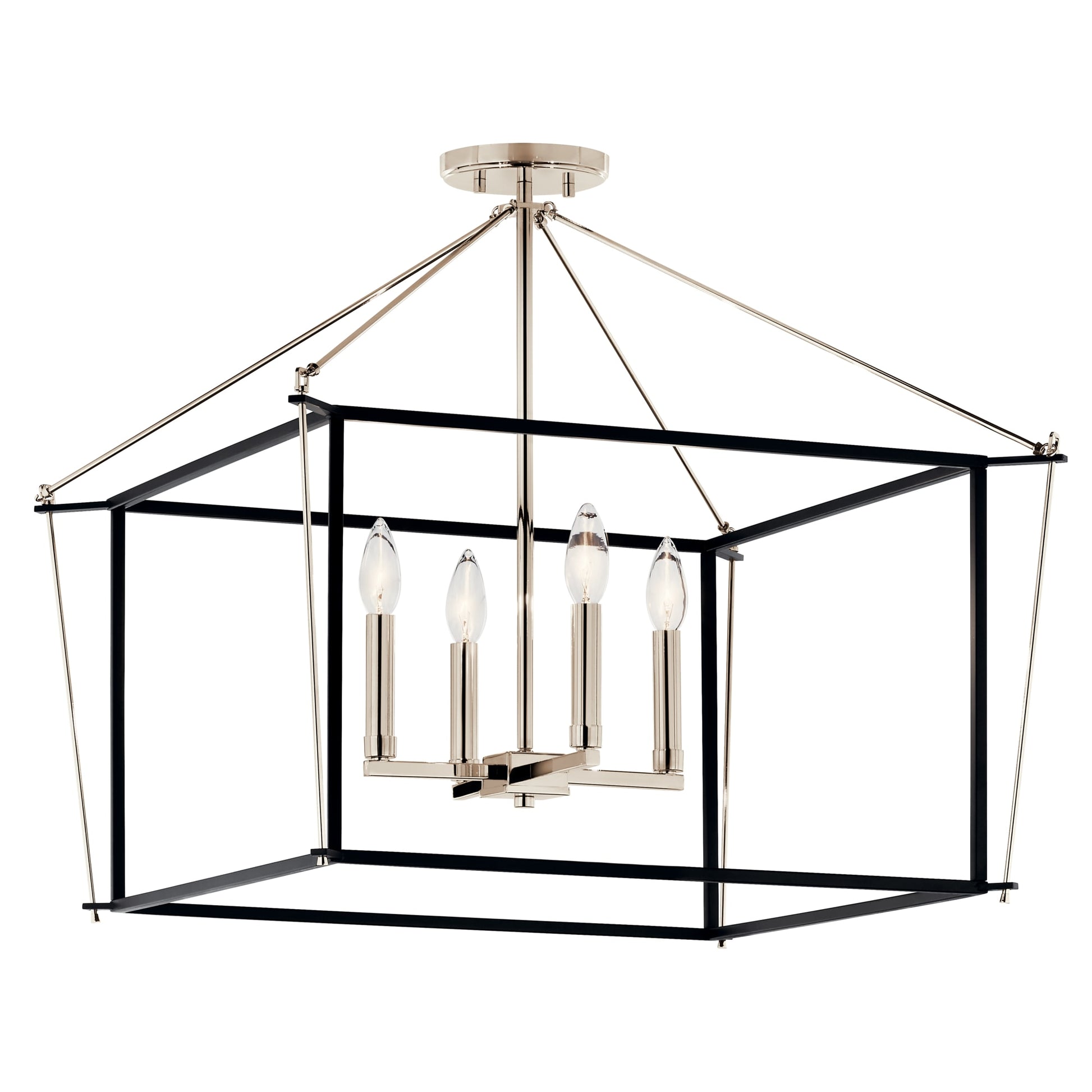 Kichler Eisley 4 -Light 24-in Polished Nickel Semi Flush Mount Light 6010842