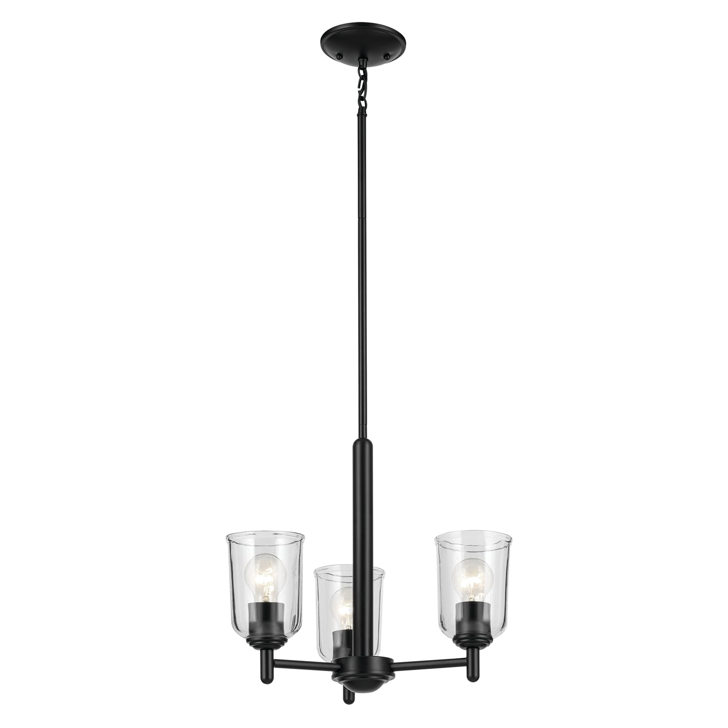 Kichler Shailene 3 -Light Black Traditional For Use in Bedrooms, Dining Rooms, Foyers, Kitchens, Living Rooms Chandelier 6297525