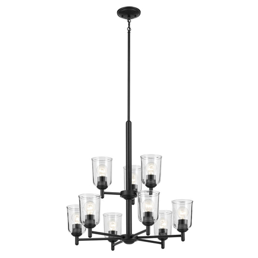 Kichler Shailene 9 -Light Black Traditional For Use in Bedrooms, Dining Rooms, Foyers, Kitchens, Living Rooms Chandelier 6297518
